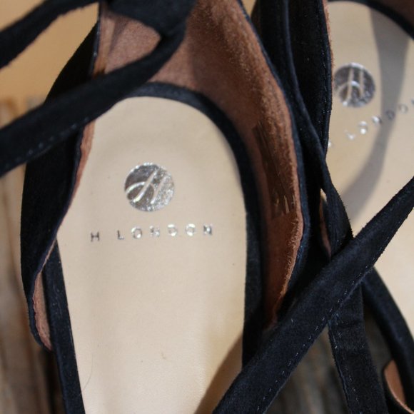 HUDSON LONDON Black Suede Metta City Wrap Heels Sandals NEW EU 37 US 6.5 - Picture 8 of 12